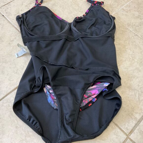 Magic Suit one piece swim suit Women's size 14 Kaleidoscope colors draped front - Picture 8 of 9